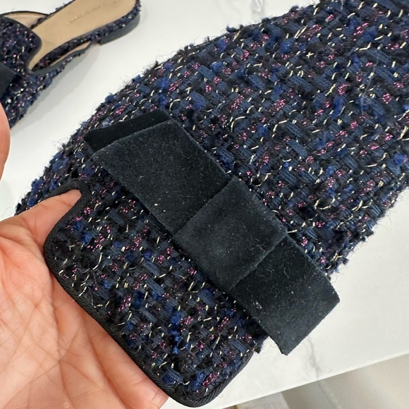 Chic Black Tweed Mules with Bow - Picture 3 of 6